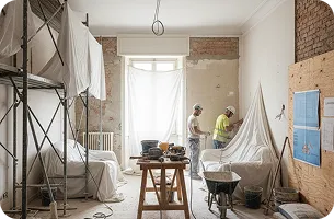 Operai al lavoro rappresentativa della gestione cantiere